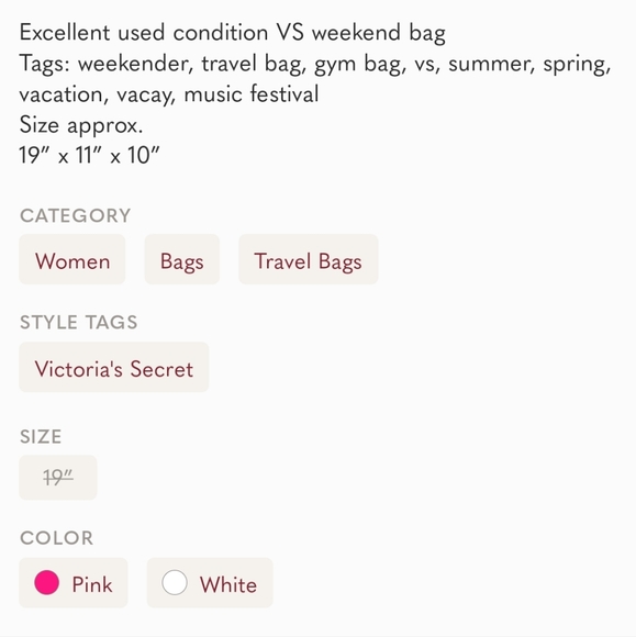 Victoria’s Secret large travel gym bag - Picture 14 of 14